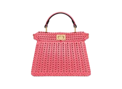 FENDI Peekaboo ISeeU Petite Interlace Leather Bag "Pink"