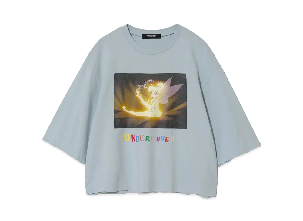 UNDERCOVER x Disney Cotton Wide Short Tee Tinker Bell "Light Blue"