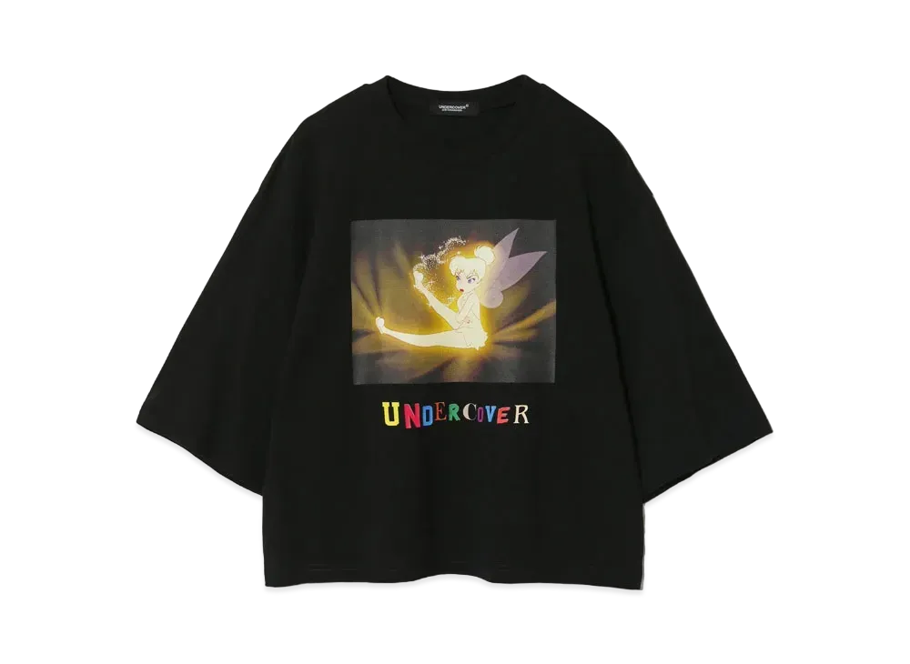 UNDERCOVER x Disney Cotton Wide Short Tee Tinker Bell "Black"