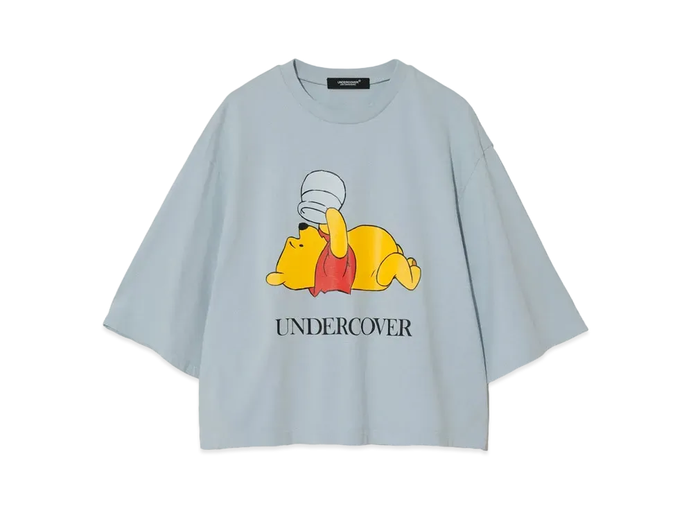 UNDERCOVER◆Tシャツ/1/コットン/BLK/uc1c8807-3/Wide Short Tee/Pooh/プーさん UNDERCOVER x Disney Cotton Wide Short Tee Winnie-the-Pooh