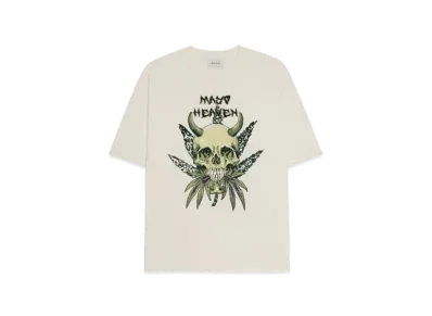 MAYO Devil Skull Embroidery Shore Sleeve Tee "WHITE"