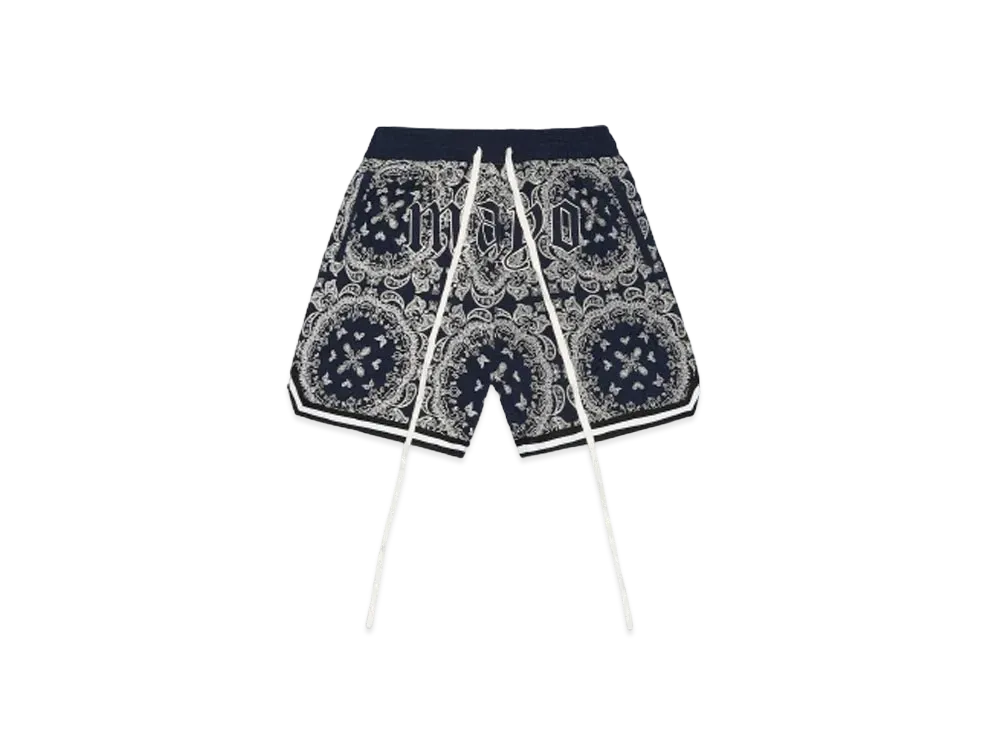 MAYO Paisley Embroidery Shorts "NAVY"