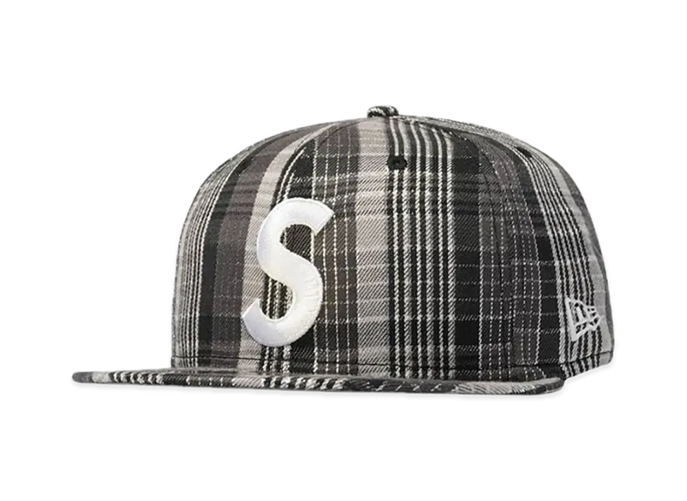 Supreme Metallic Plaid S Logo New Era "Black"