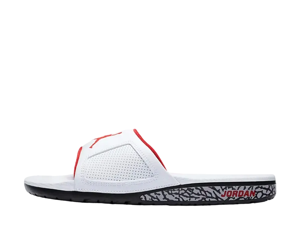 Nike Air Jordan Hydro III Retro Slide "White/University Red/Cement"