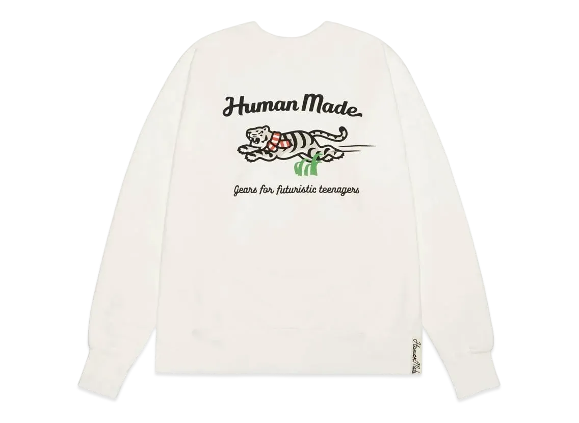 HUMAN MADE White Tiger Tsuriami Sweatshirt 