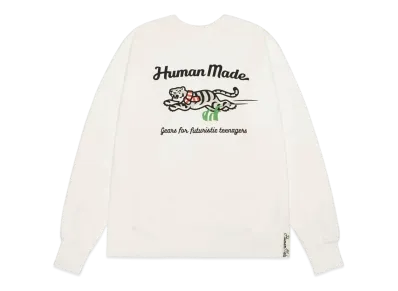 HUMAN MADE White Tiger Tsuriami Sweatshirt "White"