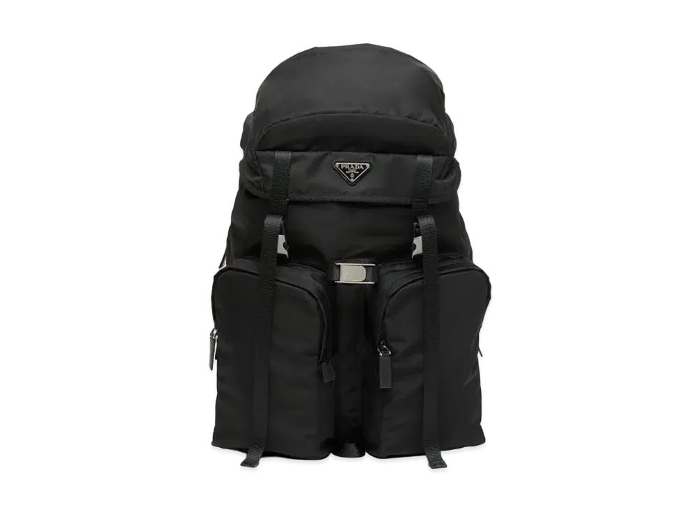 PRADA Re-Nylon and Saffiano Leather Backpack "Black"