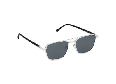 LV Signature Metal Square Sunglasses "Silver"