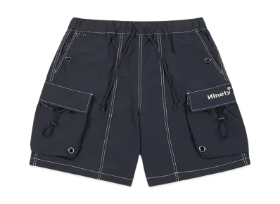 9090 Tech Logo Nylon Half Pants "Navy"