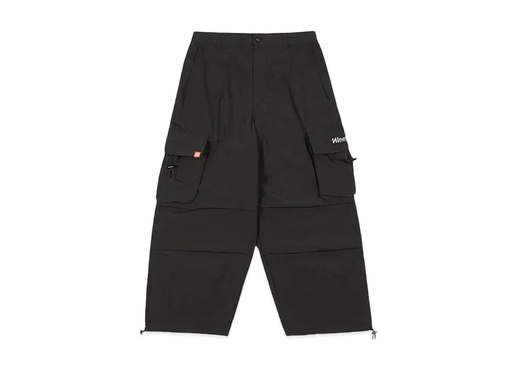 9090 Tech Logo Nylon Cargo Pants "Black"