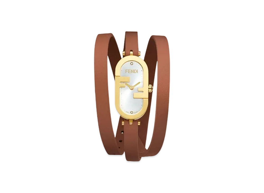 FENDI O’Lock Vertical 14.80 x 28.30mm Oval Watch With O’Lock Logo "Caramel"