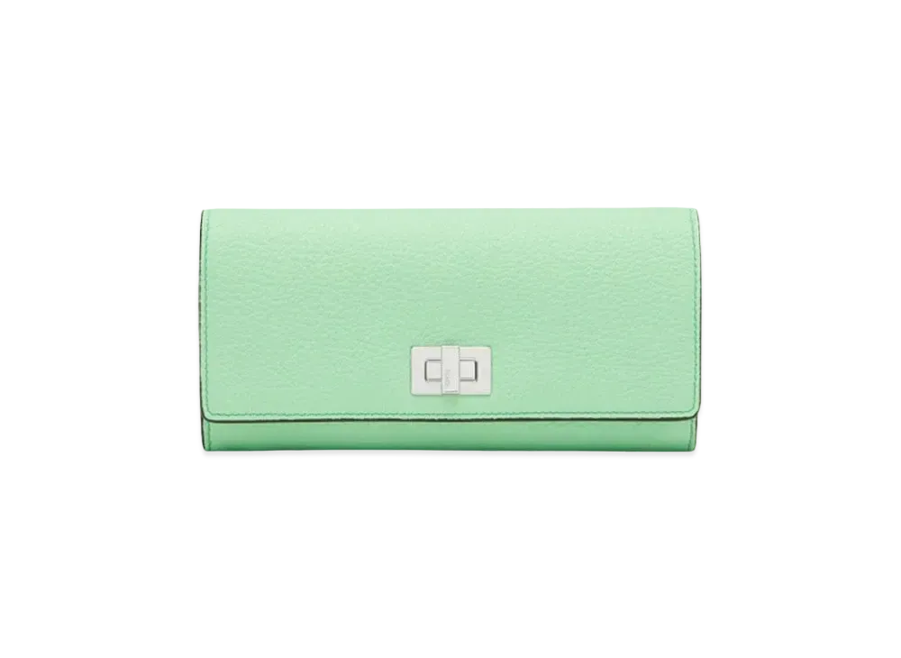 FENDI Peekaboo Continental Leather Wallet "Green/Light Green"