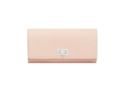 FENDI Peekaboo Continental Leather Wallet "Pink/Yellow"