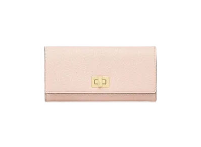 FENDI Peekaboo Continental Leather Wallet "Pink/Beige"
