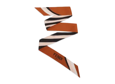 FENDI Wrappy Silk Bandeau "Pink/Black/Brown"
