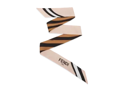 FENDI Wrappy Silk Bandeau "Brown/Black/Pink"