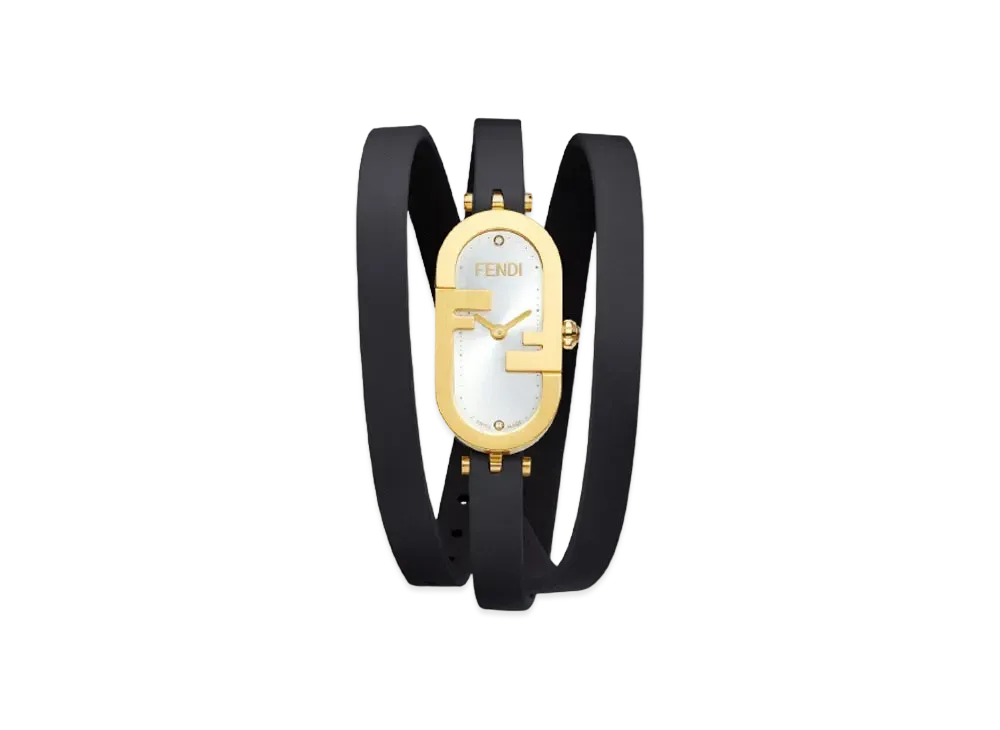 FENDI O’Lock Vertical 14.80 x 28.30mm Oval Watch With O’Lock Logo "Black"