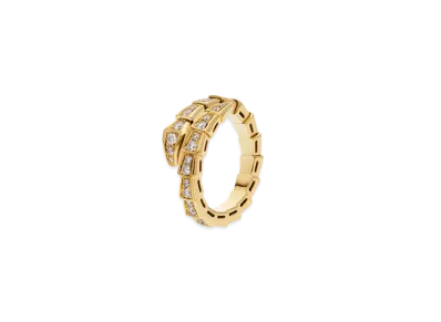 BVLGARI Serpenti Viper Ring Pave Diamonds "Yellow Gold"