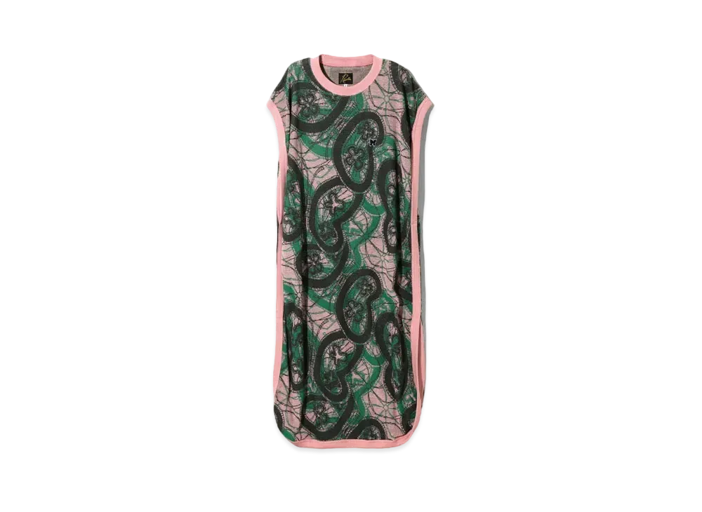 Needles for NEPENTHES Sleeveless Dress - Papillon Pile Jq. "Pink Green"