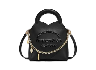 Tiffany & Co. Return to Tiffany Mini Charm Tote Bag In Leather "Black"
