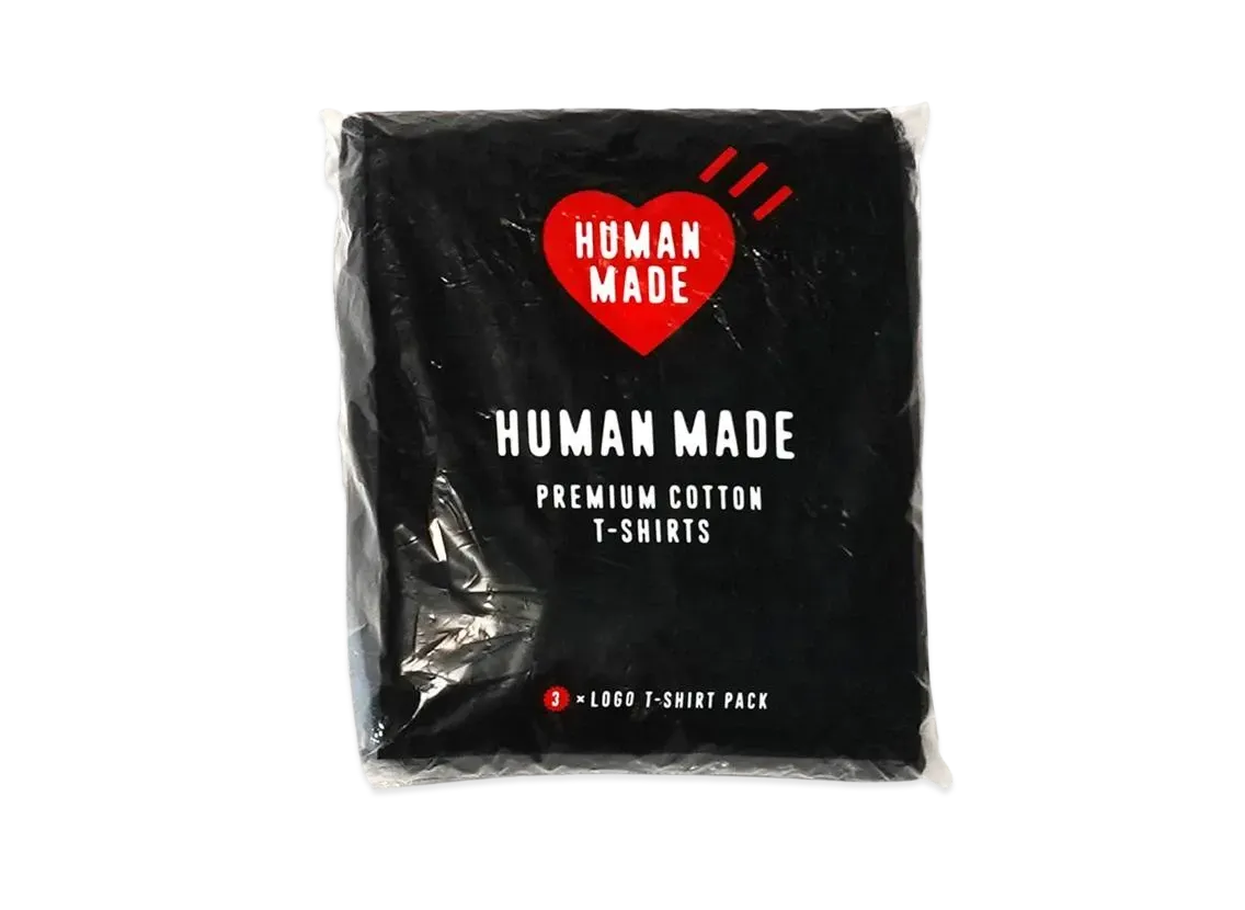 HUMAN MADE 3-PACK T-SHIRT SET "Black"