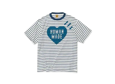 HUMAN MADE Striped Heart T-Shirt "Navy"