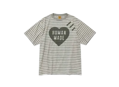 HUMAN MADE Striped Heart T-Shirt "Gray"