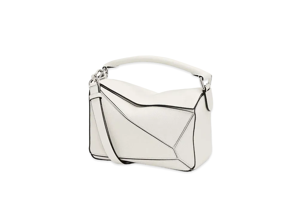 LOEWE Small Puzzle Bag In Soft Grained Calfskin "Soft White"
