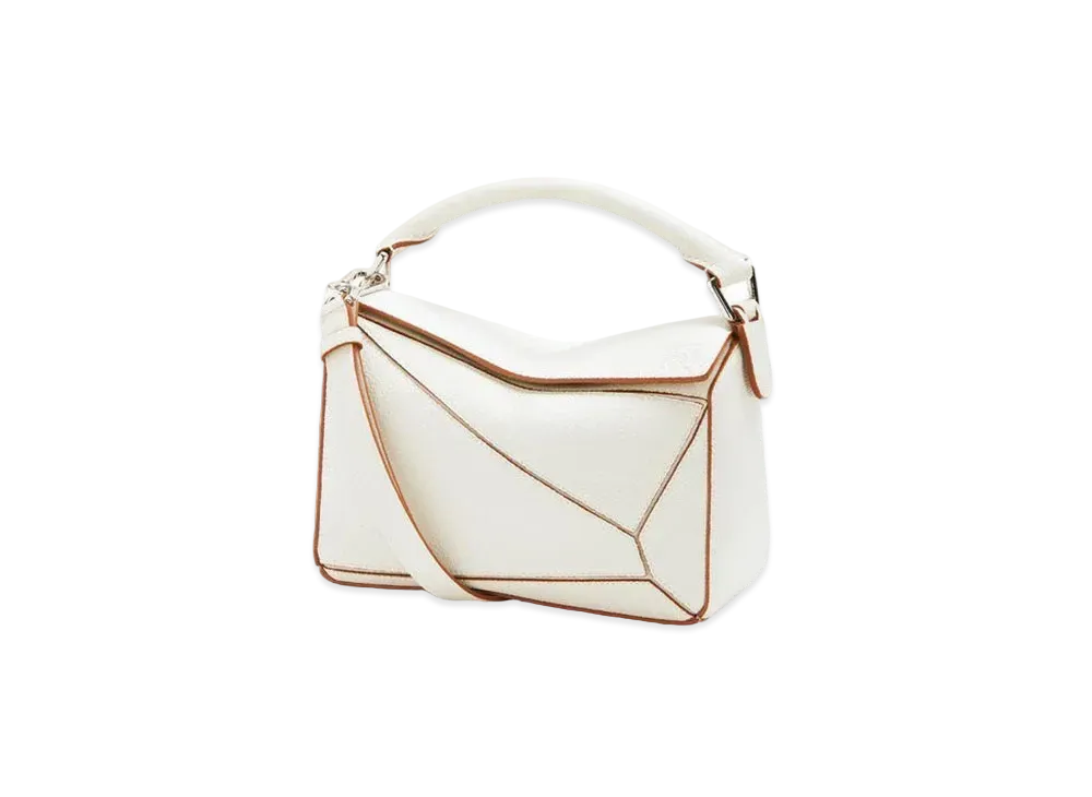 LOEWE Small Puzzle Bag In Soft Grained Calfskin "Soft White"