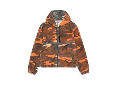 Stussy Spray Dye Hooded Work Jacket "Orange Camo"