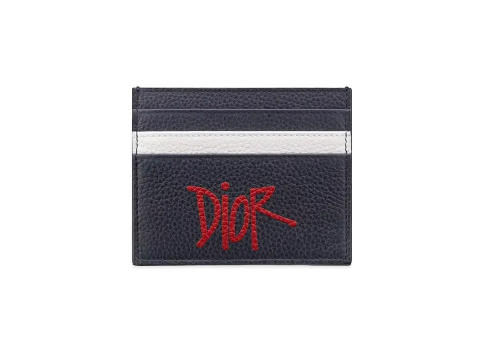 Dior x Shawn Stussy Flat Card Holder "Navy"