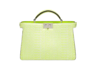 FENDI by MARC JACOBS Peekaboo ISeeU XCross Leather Bag "White/Neon Yellow"