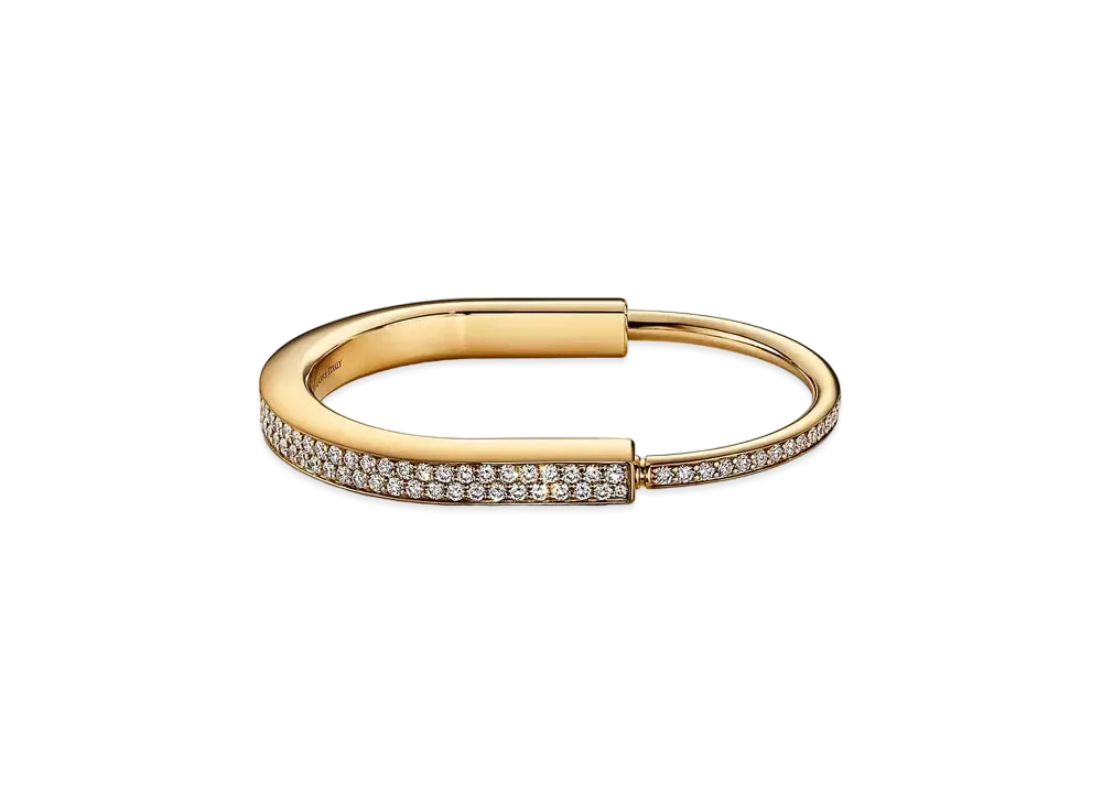 Tiffany & Co. Tiffany Lock Bangle With Full Pave Diamonds "Yellow Gold"