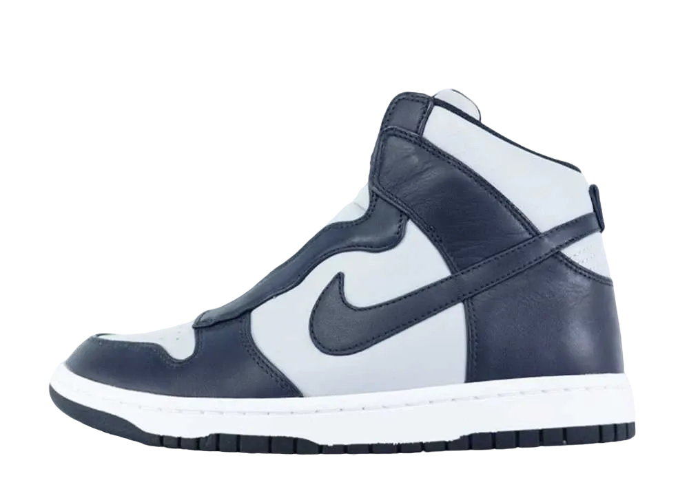 サカイ × ナイキ ウィメンズ ダンク ハイ ラックス "ダーク オブシディアン/ウルフ グレー"