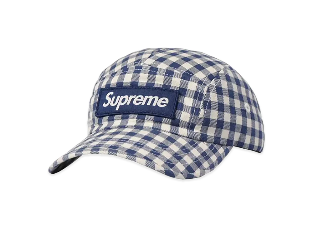 Supreme Gingham Camp Cap "Navy"