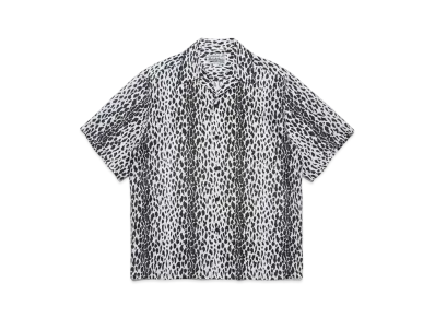 WACKO MARIA Leopard Open Collar Shirt "Chrcoal"
