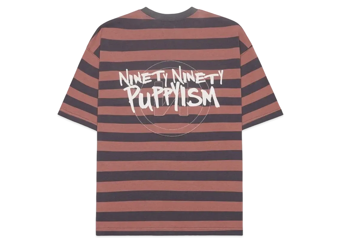 9090 PUPPYISM Stripe Tee "Pink x Navy"