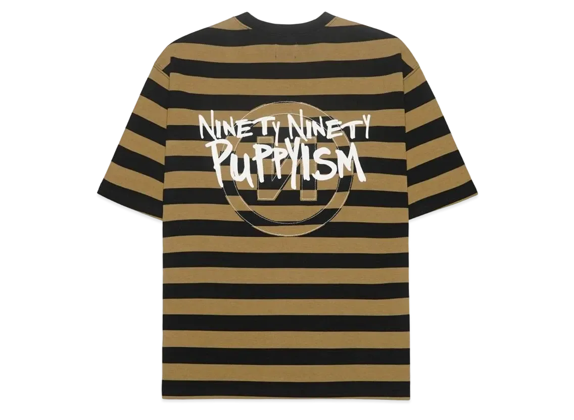 9090 PUPPYISM Stripe Tee "Beige x Black"