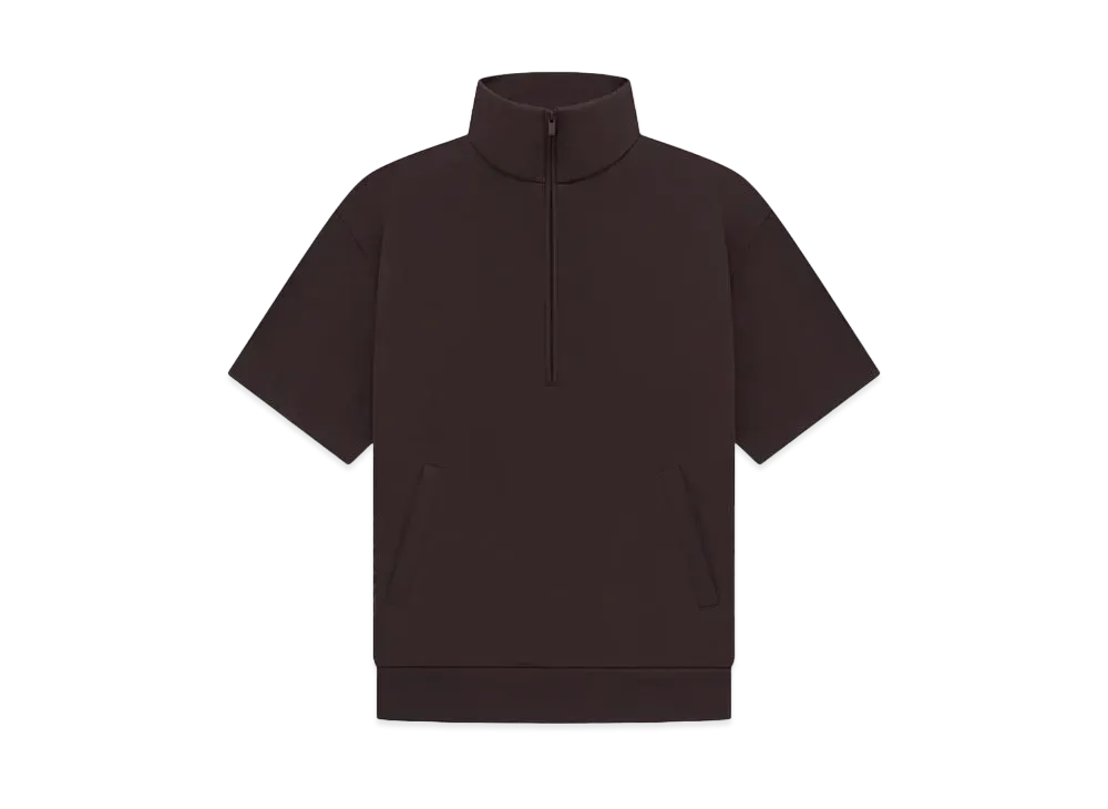 FEAR OF GOD ESSENTIALS Halfzip 3/4 Sleeve Shirt "Plum"