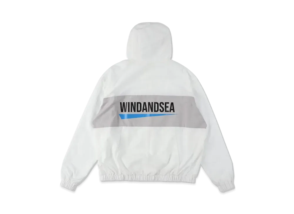 WIND AND SEA Recycled Fishing Net Nylon Zip Jacket "White"