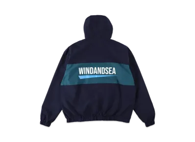 WIND AND SEA Recycled Fishing Net Nylon Zip Jacket "Navy"
