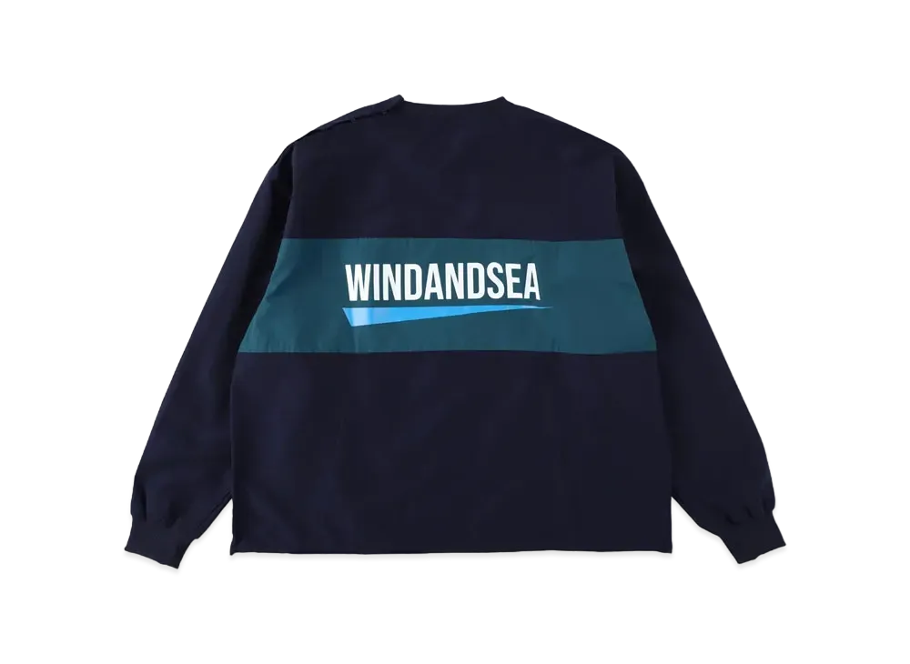 WIND AND SEA Recycled Fishing Net Nylon Crew Neck Pullover Shirt "Navy"