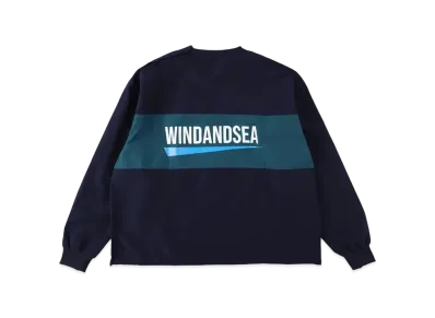 WIND AND SEA Recycled Fishing Net Nylon Crew Neck Pullover Shirt "Navy"