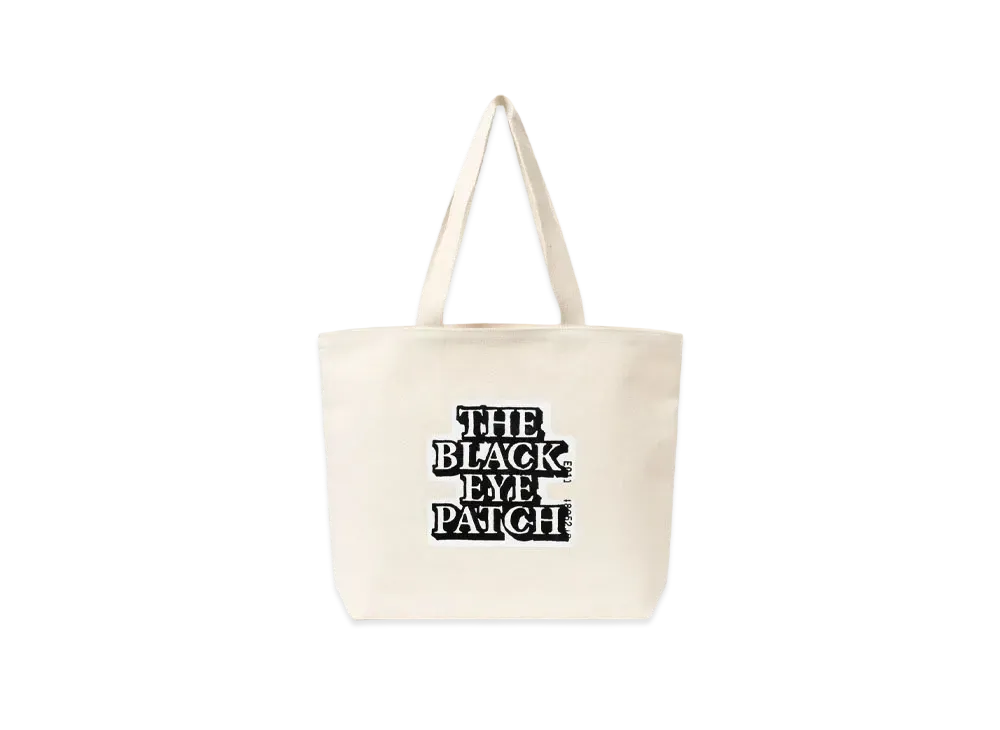 Black Eye Patch OG Label Tote Bag Large "White"