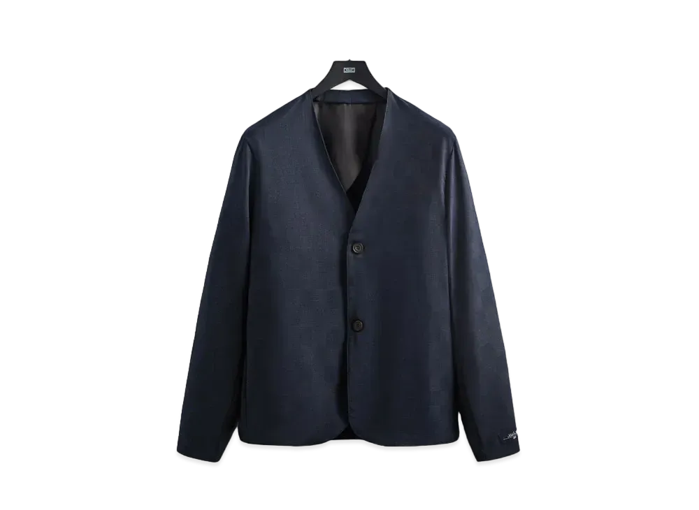 Kith Shadow Check Collarless Jacket "Nocturnal"