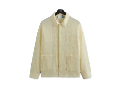 Kith Cotton Eyelet Boxy Collared Overshirt "Sandrift"
