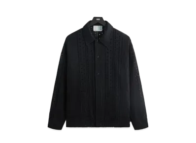 Kith Cotton Eyelet Boxy Collared Overshirt "Black"