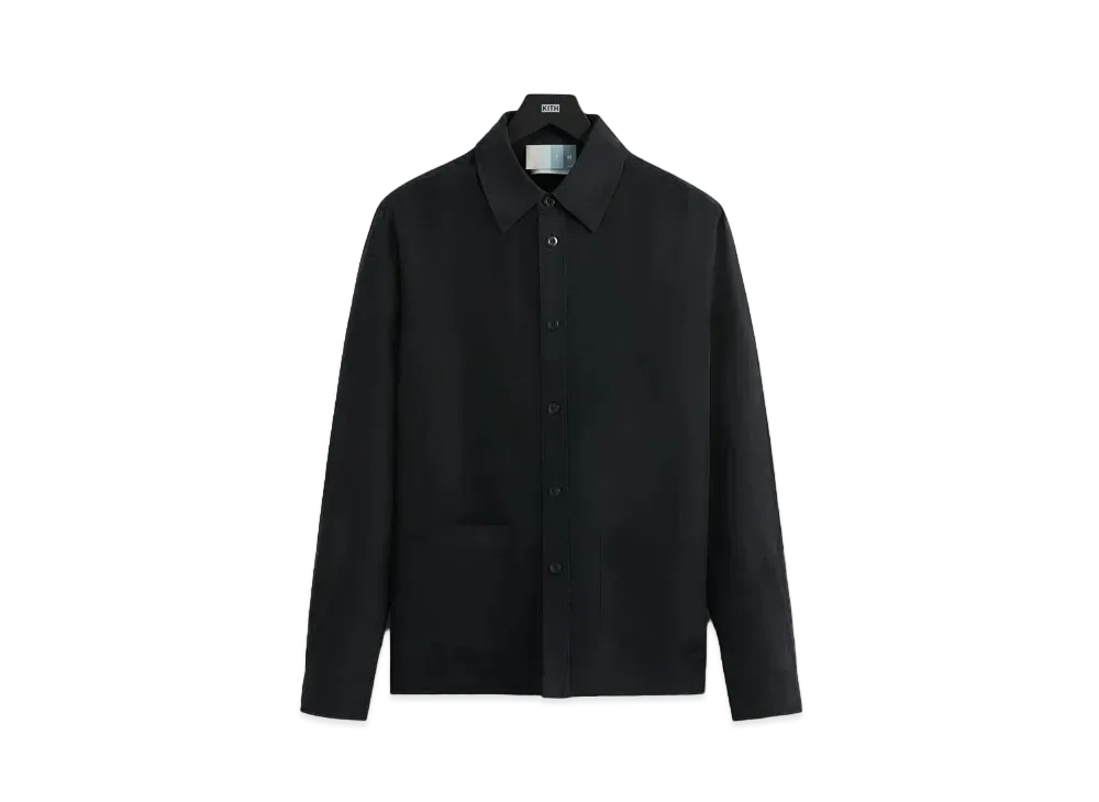 Kith Linen L/S Boxy Collared Overshirt "Black"