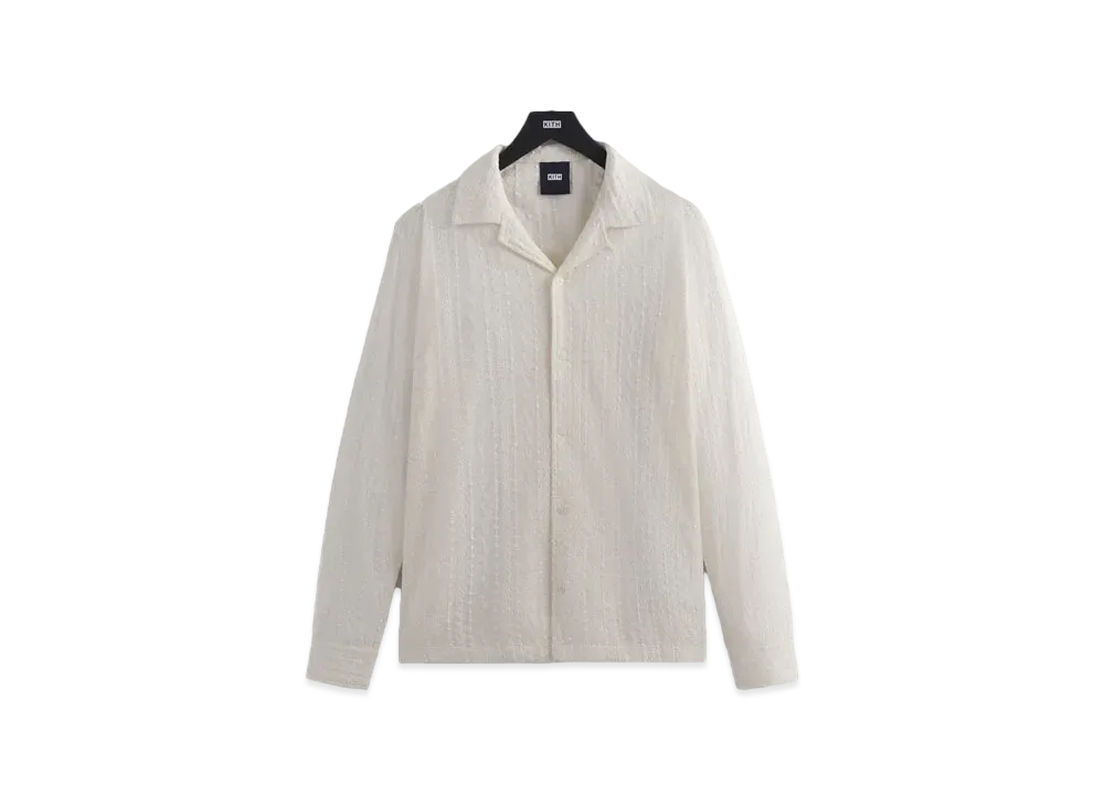 Kith Embroidered Voile L/S Thompson Camp Collar Shirt "Whisper"