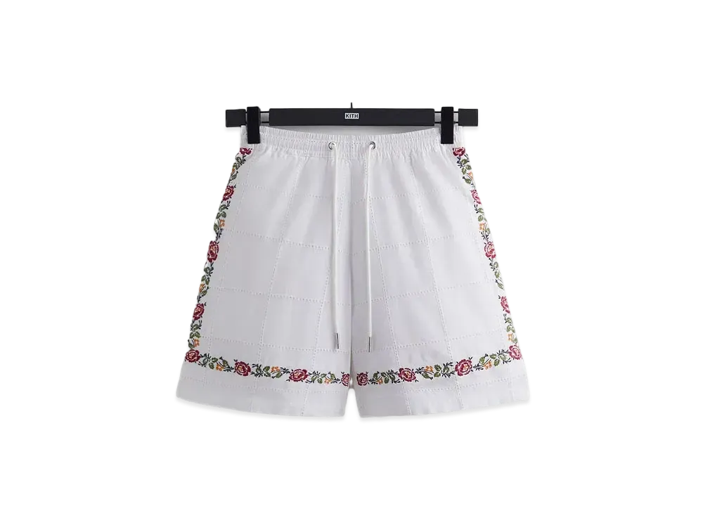Kith Windowpane Eyelet Belmont Short "White"